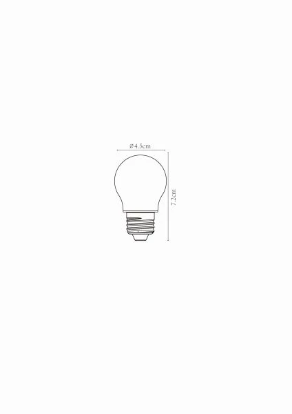 Lucide G45 - Ampoule filament - Ø 4,5 cm - LED Dim. - E27 - 1x4W 2700K - Transparent - TECHNISCH